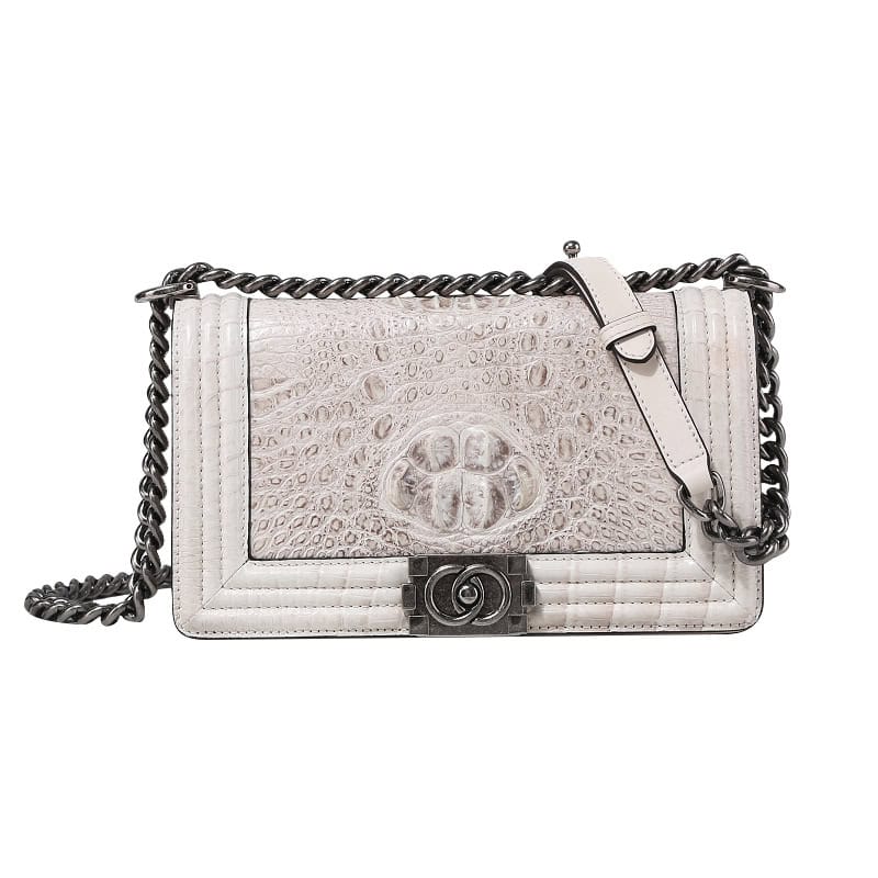 Women's Crocodile skin leather Bag with Classic Chain Shoulder Strap G1182