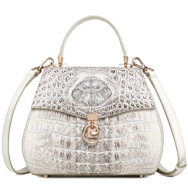 Women's crocodile-skin bag, 2022 designer bag, luxury bag. G1089-01