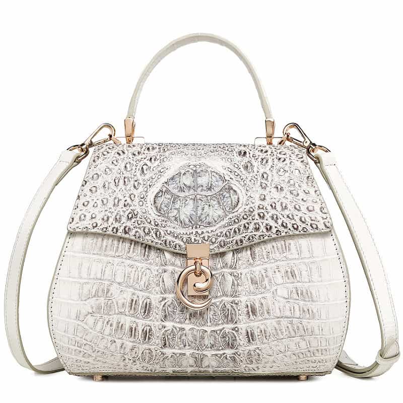 Women's crocodile-skin bag, 2022 designer bag, luxury bag. G1089-01