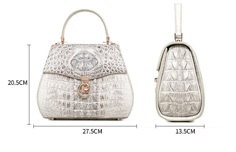 Women's crocodile-skin bag, 2022 designer bag, luxury bag. G1089-demo 01