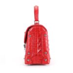 Women's Genuine crocodile leather bag, small square shoulder bag. 3154G side