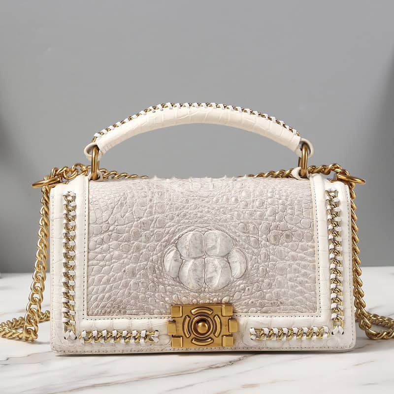 Crocodile skin leather bag, chain-strap bag, luxury G1267-1