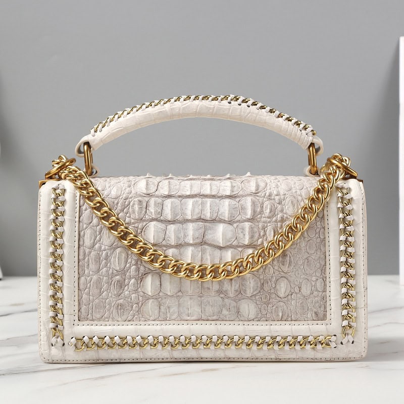 Crocodile skin leather bag, chain-strap bag, luxury G1267-2