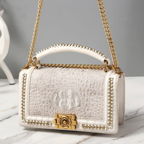Crocodile skin leather bag, chain-strap bag, luxury G1267-5