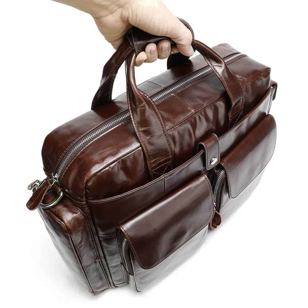 Sac en cuir homme, grande capacité, résistant à l'usure 8920-6