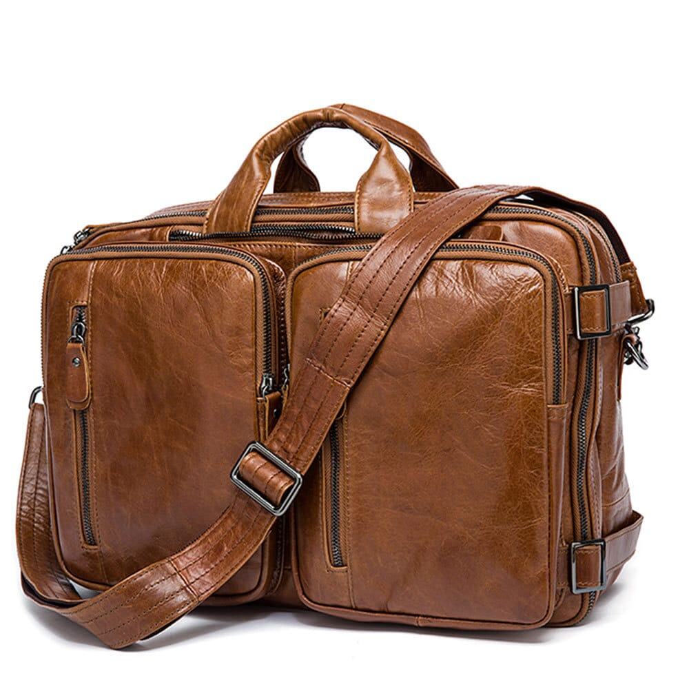 Sac homme cuir, cuir de vache rétro multifonctionnel 432-demo 2