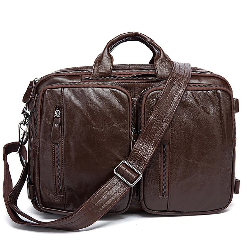 Sac homme cuir, cuir de vache rétro multifonctionnel 432-demo 6