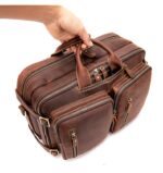 Sac homme cuir, cuir de vache rétro multifonctionnel 432-demo 7