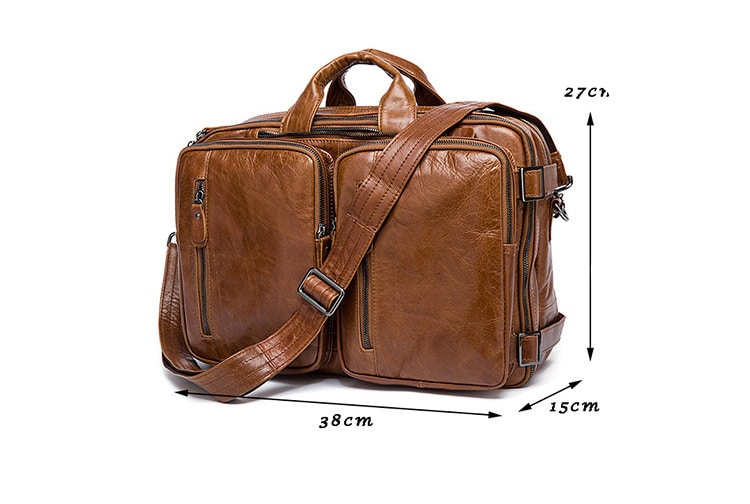 Sac homme cuir, cuir de vache rétro multifonctionnel 432-demo tailles