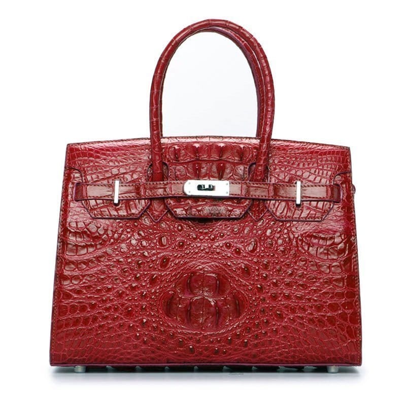 Genuine crocodile handbags, trendy crocodile handbag #3001 in wine red