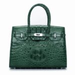 Genuine crocodile handbags, trendy crocodile handbag #3001 in dark green
