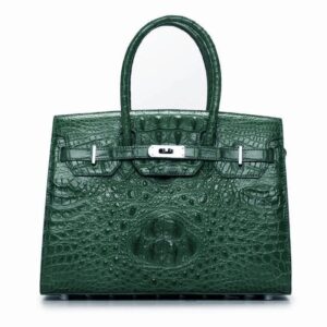Genuine crocodile handbags, trendy crocodile handbag #3001 in dark green