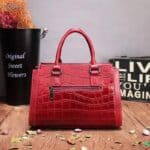 Sacs à main cuir femmes, sac Messenger, tempérament motif crocodile.551 rouge 03