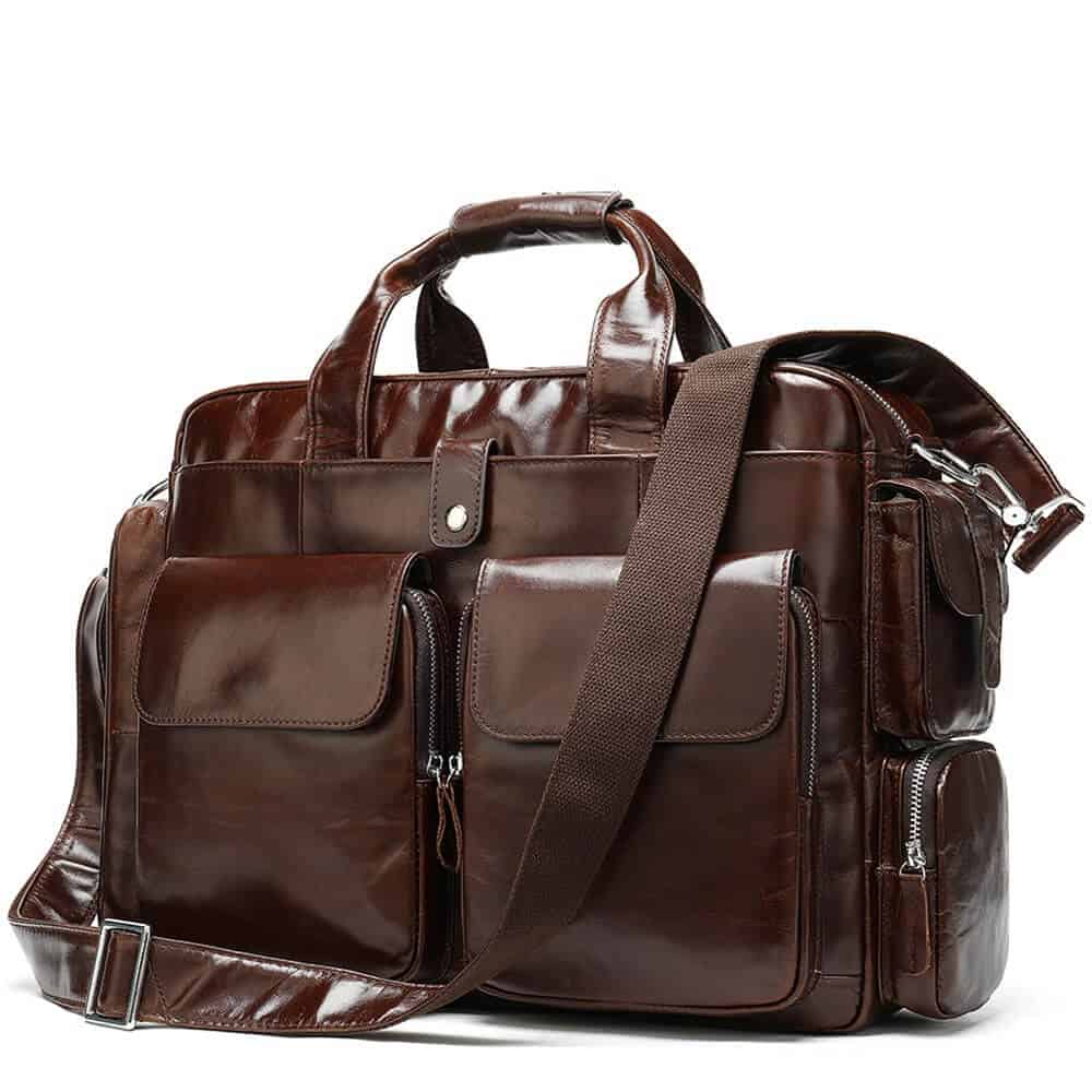 Sac en cuir homme, grande capacité, résistant à l'usure 8920