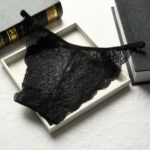 Sous-vêtements femme, sexy, taille basse sans couture pleine dentelle transparente.983# noir