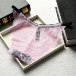 Sous-vêtements femme, sexy, taille basse sans couture pleine dentelle transparente.983# rose clair