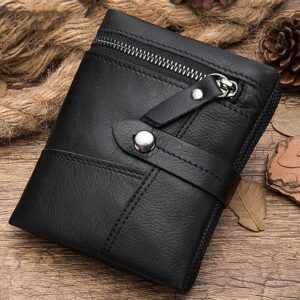 Porte-monnaie cuir homme, rétro, style moto, portefeuille court.8837-1