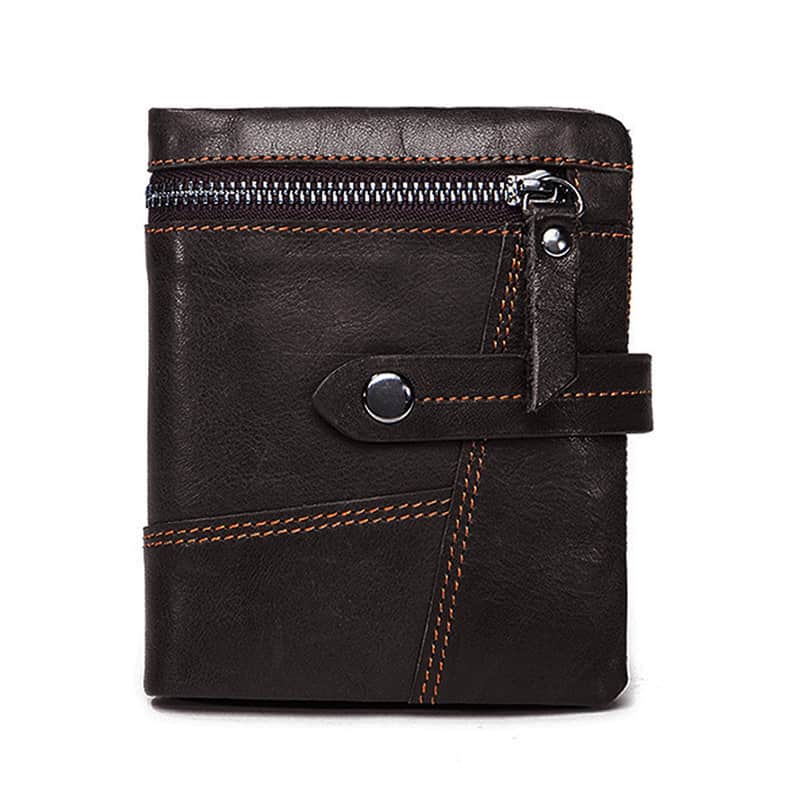 Porte-monnaie cuir homme, rétro, style moto, portefeuille court.8837-2