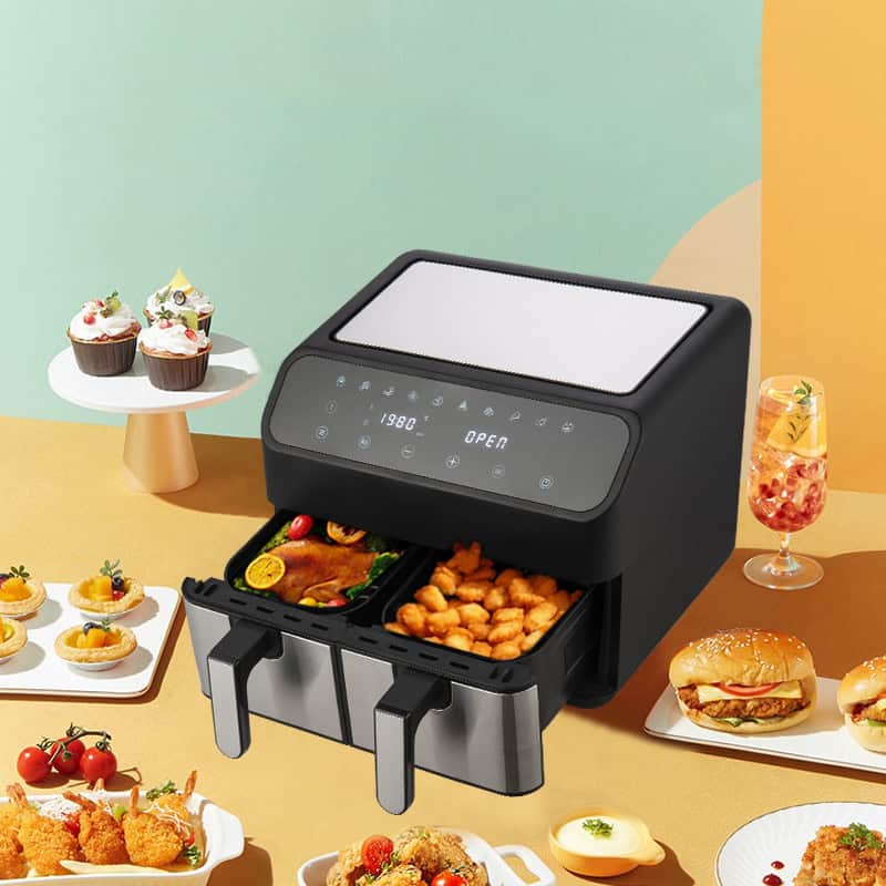 Friteuse à air à double pot en acier inoxydable DH-901A (5)
