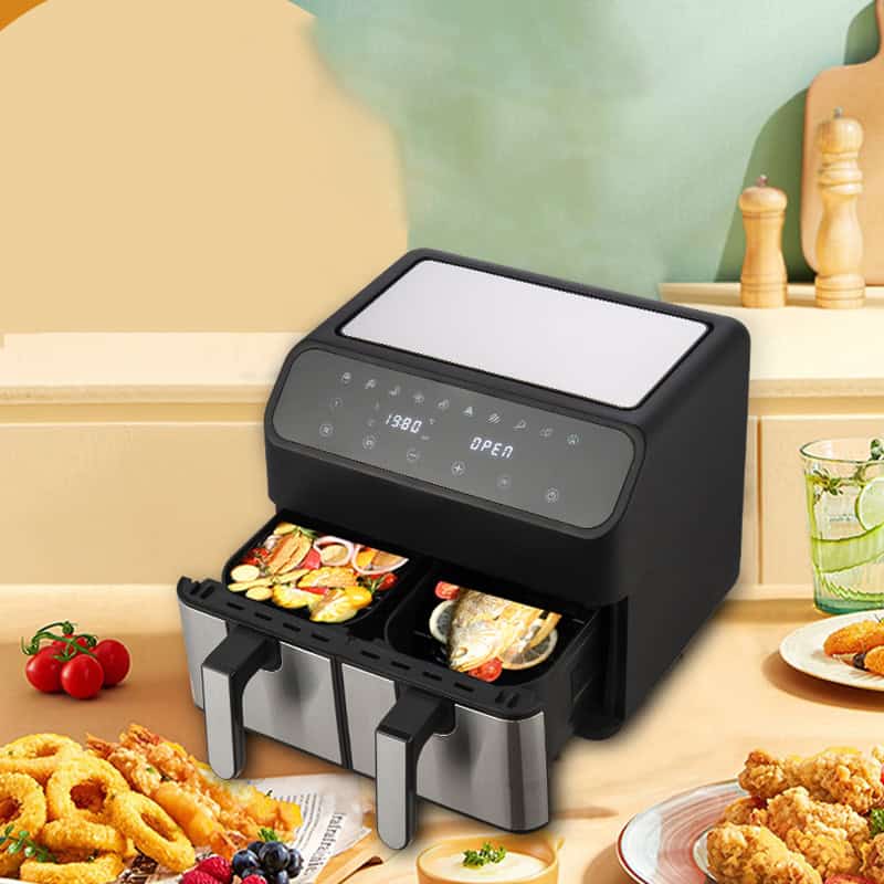 Friteuse à air à double pot en acier inoxydable DH-901A (6)