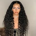 Front lace wig, petites perruques bouclées en fibre chimique, realiste LS-XJ003