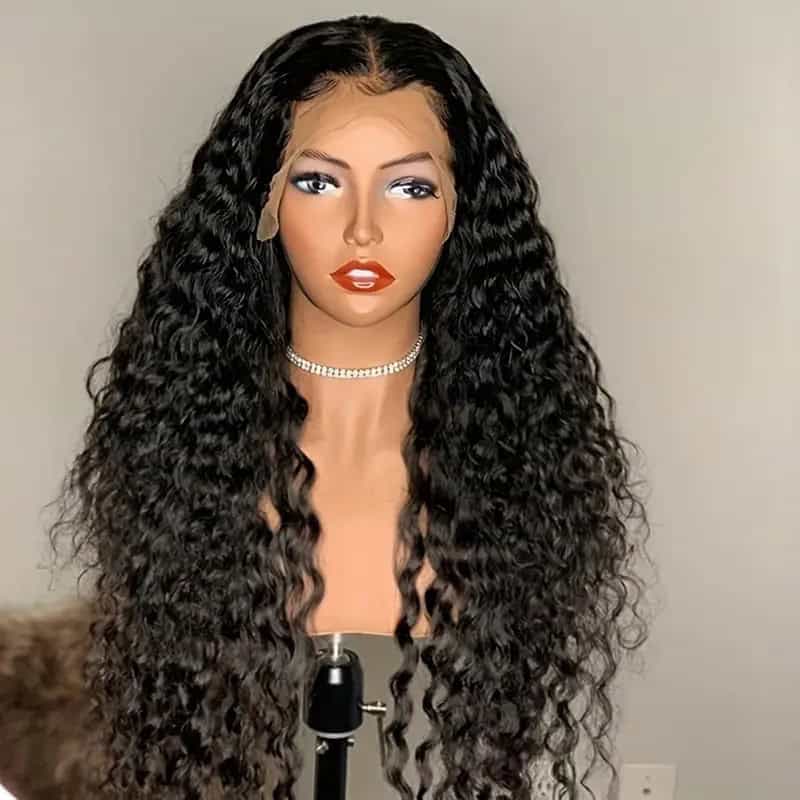 Front lace wig, petites perruques bouclées en fibre chimique, realiste LS-XJ003