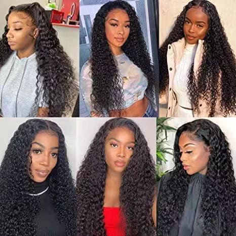 Front lace wig synthétique réaliste. Cheveux longs et bouclés LS-XJ001-3-4