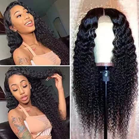 Front lace wig synthétique réaliste. Cheveux longs et bouclés LS-XJ001-3-5