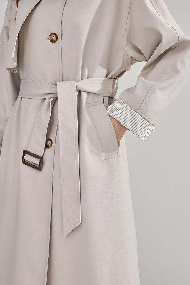 Women's high-neck coat. Mid-length windbreaker jacket 22352 demo 020