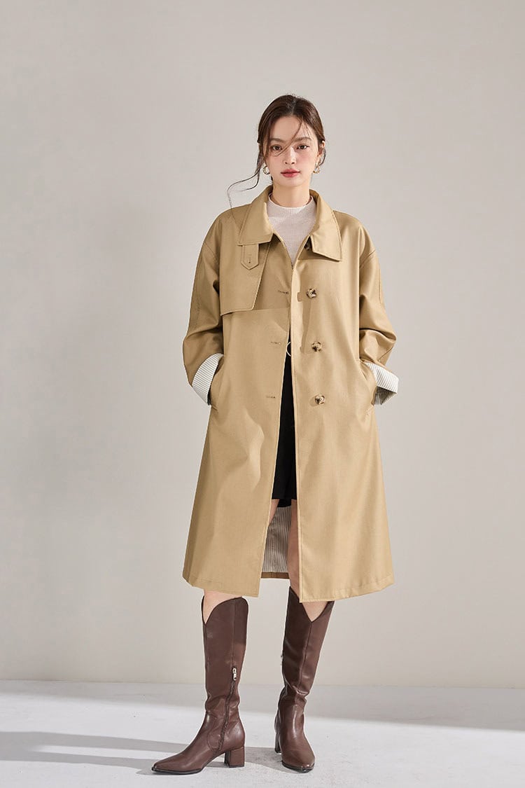 Women's high-neck coat. Mid-length windbreaker jacket 22352 demo 05