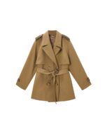 Manteau coupe-vent court et élégant en cuir 23108-02