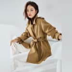 Manteau coupe-vent court et élégant en cuir 23108-03