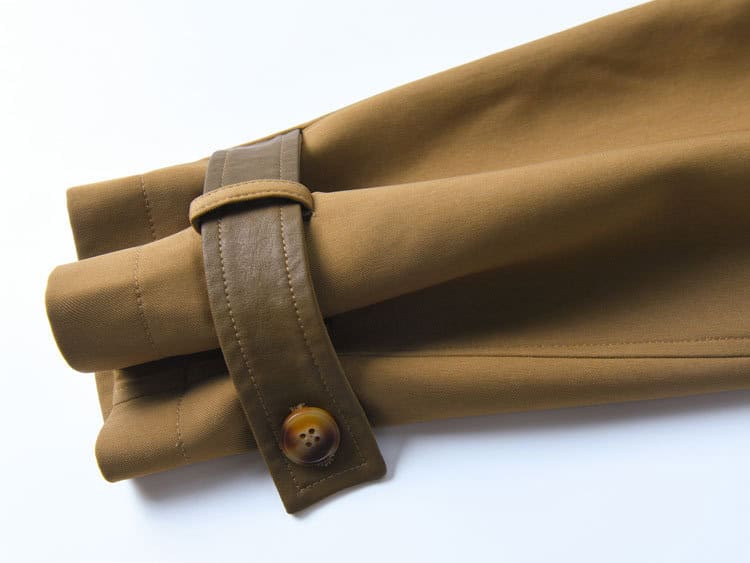 Short, elegant windbreaker coat with leather sleeves 23108 demo 014