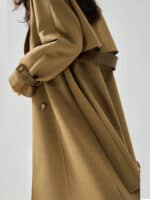Manteau coupe-vent mi-long en cuir, style décontracté 23070-03