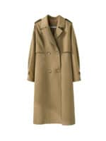 Manteau coupe-vent mi-long en cuir, style décontracté 23070-05