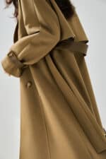 Manteau coupe-vent mi-long en cuir, style décontracté 23070 demo 03