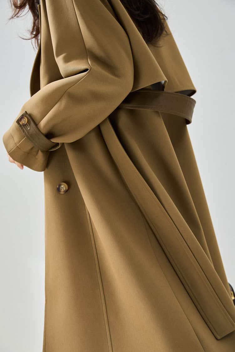 Mid-length leather windbreaker coat, casual style 23070 demo 03
