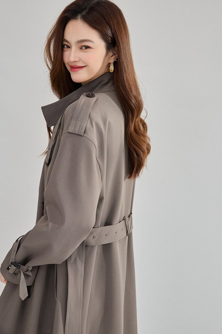 Mid-length double-breasted windbreaker coat 18213 demo 011