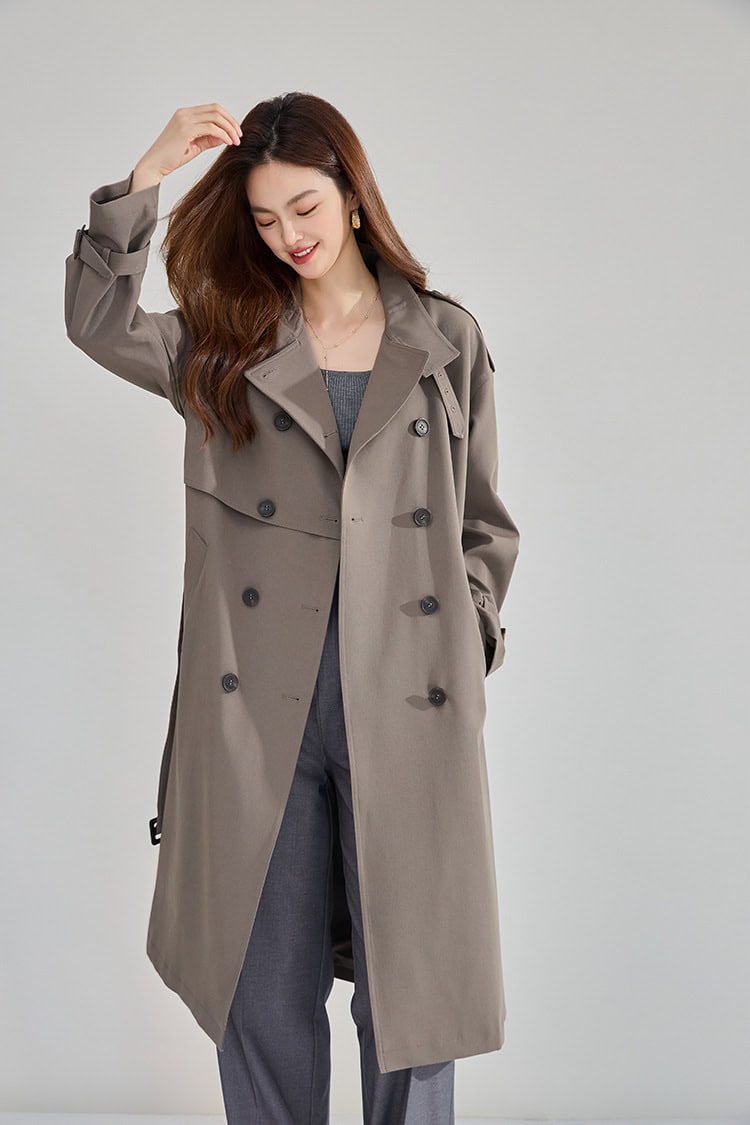 Mid-length double-breasted windbreaker coat 18213 demo 016