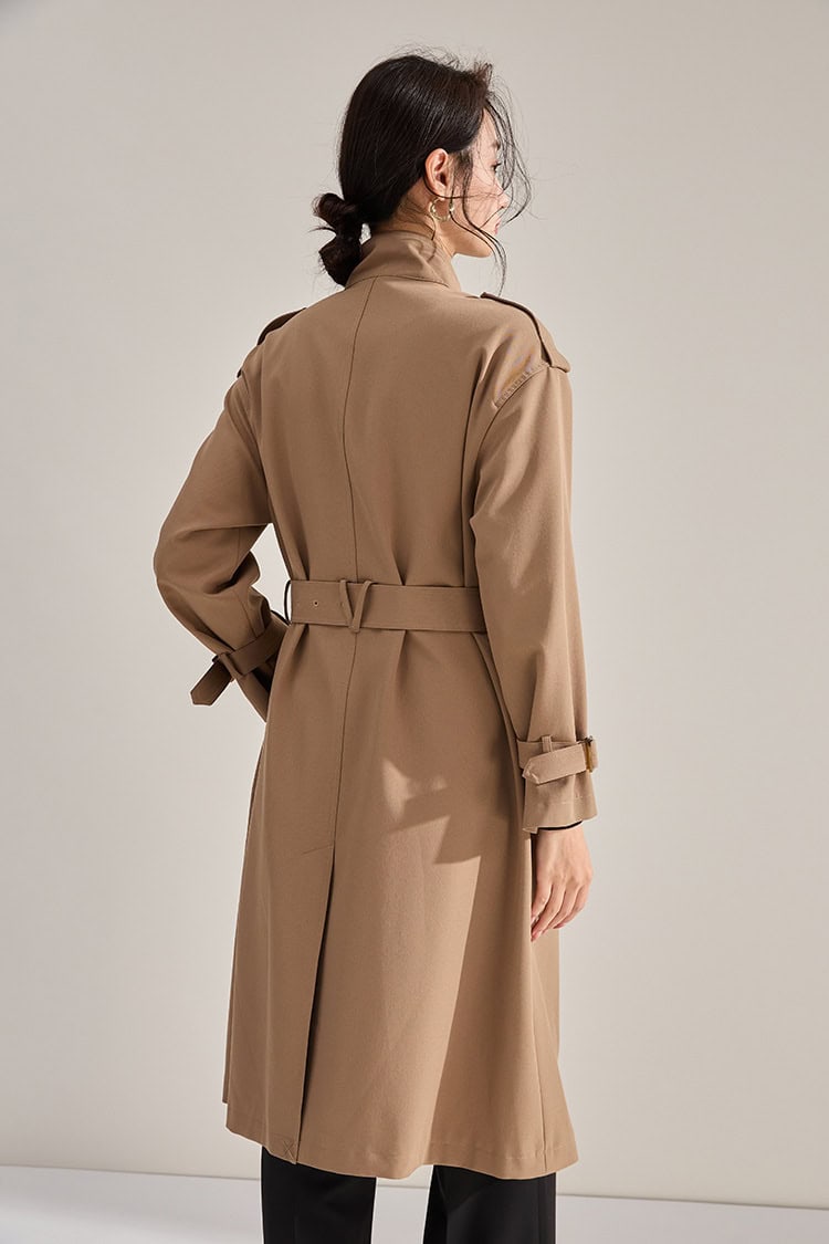 Manteau coupe-vent mi-longue double boutonnage 18213 demo 021
