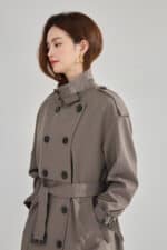 Manteau coupe-vent mi-longue double boutonnage 18213 demo 022