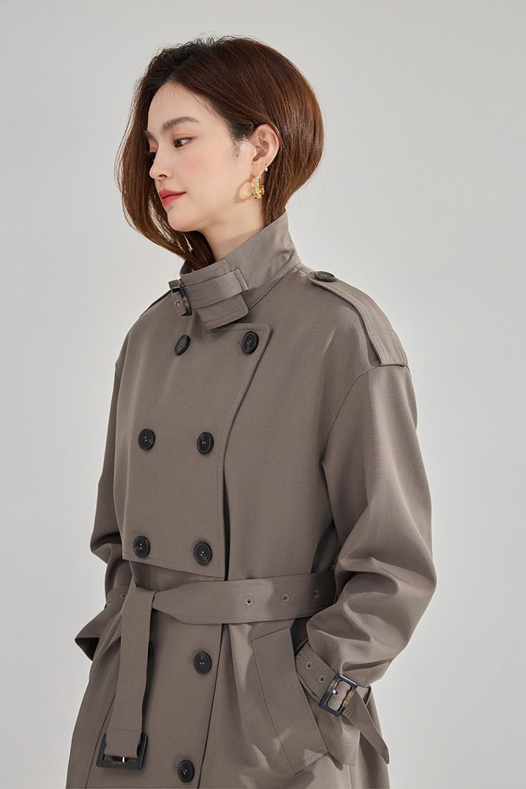 Manteau coupe-vent mi-longue double boutonnage 18213 demo 022