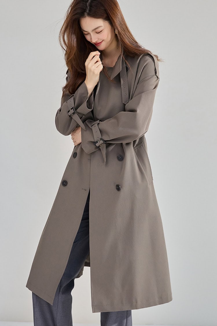Manteau coupe-vent mi-longue double boutonnage 18213 demo 023