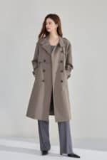 Manteau coupe-vent mi-longue double boutonnage 18213 demo 025