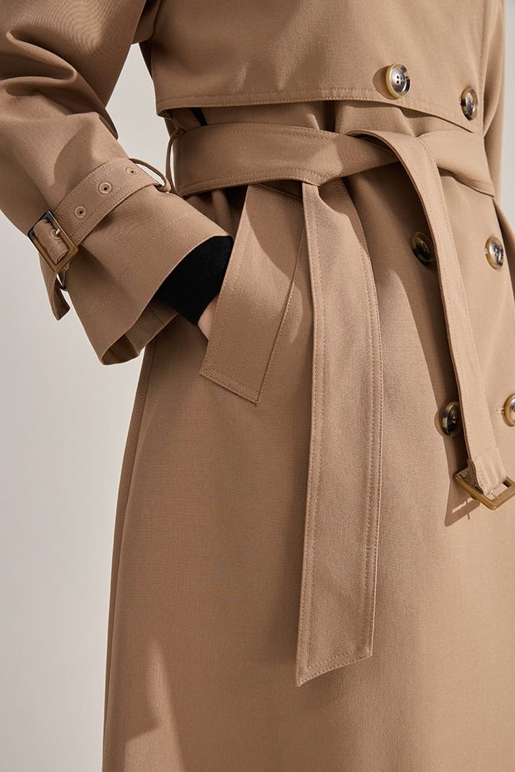 Mid-length double-breasted windbreaker coat 18213 demo 09