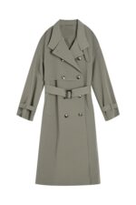 Manteau coupe-vent mi-longue double boutonnage 18213 gris 05