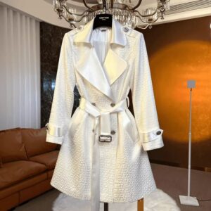 Manteau femme trench-coat de luxe léger de style français 1006142241 blanc