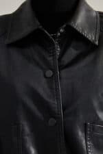 Veste cuir femme, rétro à revers en cuir PU 18663 demo 014