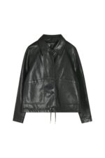 Veste femme, rétro à revers en cuir PU 18663 black
