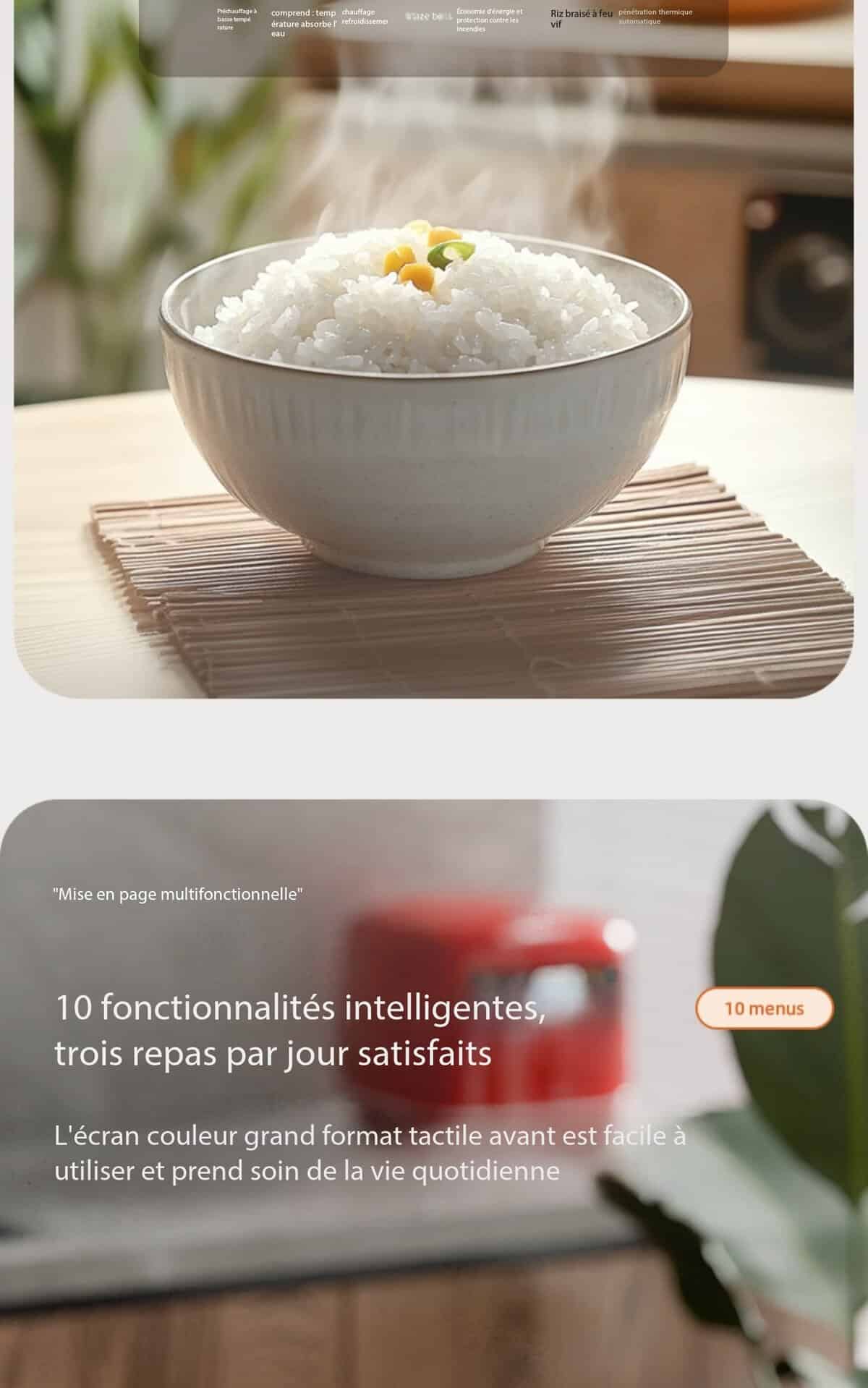 Cuiseur à riz intelligent, minuterie, écran tactile RC-CN003 DEMO 05